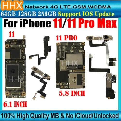 Free shipping Original For iPhone X & XR XS & XS MAX motherboard For iPhone 11 & XR 6.1" Main logic board Unlocked iCloud Clean