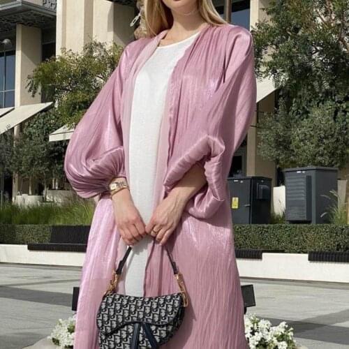 Women Dress Waist Puff Sleeve Turban Outdoor Summer Ladies Solid Color Casual Fashion Muslim Elegant Ankle Long Female Dress