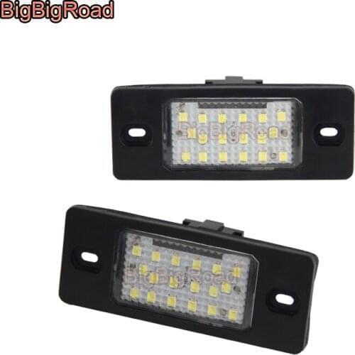 BigBigRoad Car License Plate Lights Number Frame Light For-Volkswagen Passat B5 Variant Magotan Tiguan 2007~2014