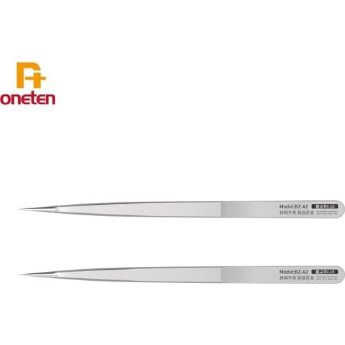 Qianli MEGA-IDEA Non-Magnetic Tweezer Stainless Steel Wear-resistance Precision Tweezer 0.1mm 0.15mm for Mobile Phone Repair