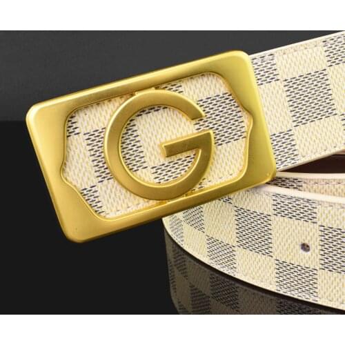 G Mens Belt leather Designer Belt Beige Casual Cowhide Solid Smooth Buckle Belt Fashion High Quality Ceinture Homme