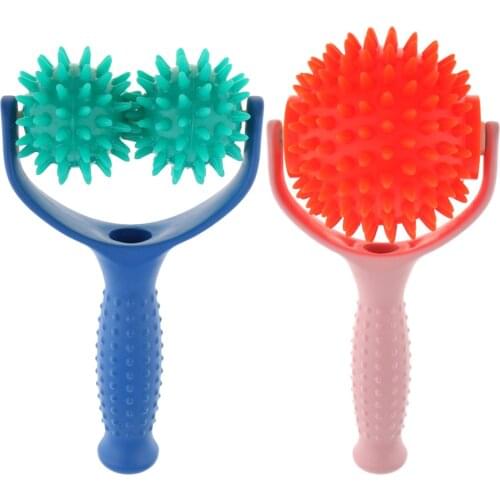 2pcs Spiky Massage Roller Handheld Massage Balls for Back Shoulder Neck Trigger Point Plantar Fasciitis Muscle Relieve
