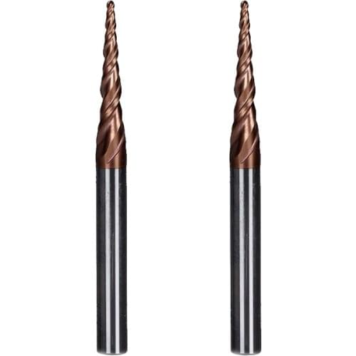 2pcs R0.75*D6*30.5*75L*2F HRC55 solid carbide 6mm Ball Nose Tapered End Mills router bits cnc taper wood metal milling cutter