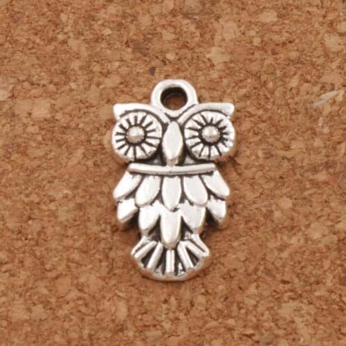 Owl Bird Spacer Charm Beads 50pcs Zinc Alloy Pendants Alloy Handmade Jewelry DIY L991 11x19.5mm