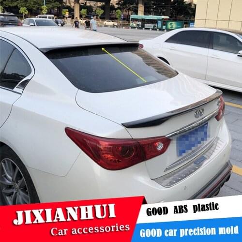 For Infiniti Q50 ROOF Spoiler 2014-2017 Infiniti Q50 ROOF BS Spoiler rf ABS plastic Material Car Rear Wing Color Rear Spoiler
