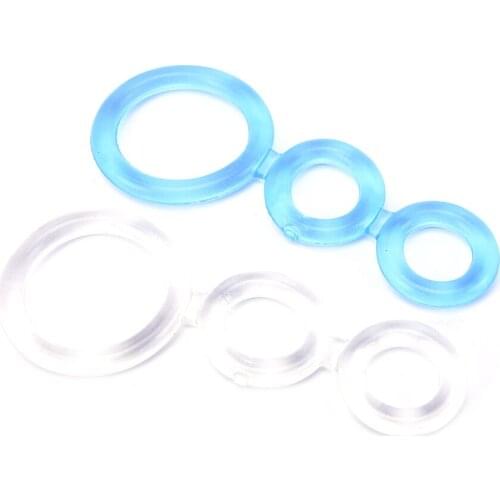 Three Cock Cages Triple Penis Rings Chastity Product Soft Silicone Delay Ejaculation Penis Rings Cock Rings Male Adult Sex Toys