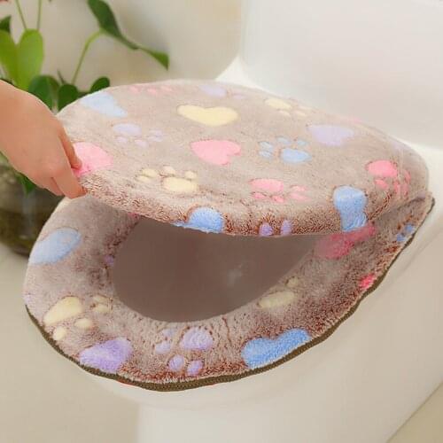 Universal Toilet Seat Cover Set Winter Toilet Seat Cushion Washable Bedit Pad Bathroom Decoration Accessories Close Stool Mat