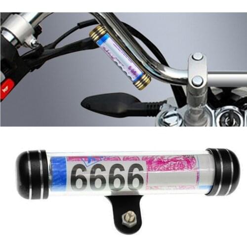 Waterproof Universal Motorcycle Motorbike Tube Tax Disc Registration Label Stand