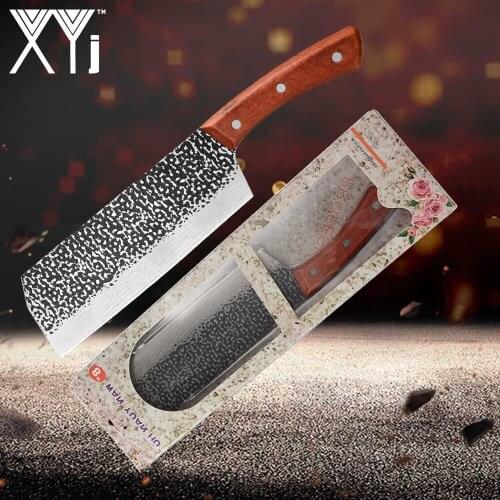 XYj Chef Kitchen Knives Stainless Steel Hunting Knife Full Tang Handle Cleaver Chopping Meat Veget Cook Accessories Gift Box