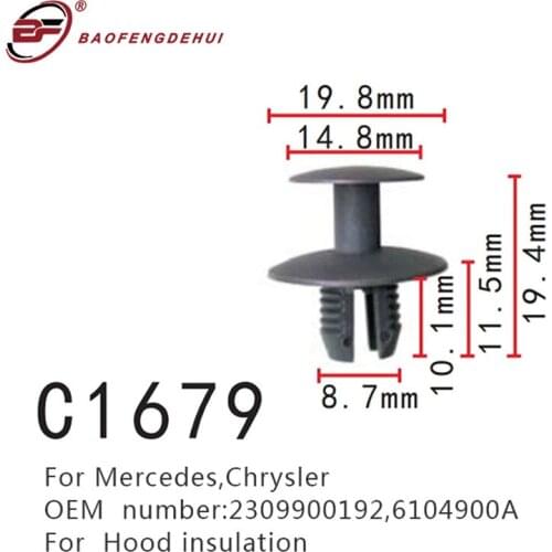 Car Hood Insulation Buckle Positioning Fastener For Mercedes,Chrysler 2309900192,6104900a