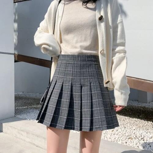 HYNOATH Summer Harajuku Korean High Waist Student JK Uniform Pleated Skirt Women Kawaii Cute Sweet Girls Dance Mini Plaid Skirt