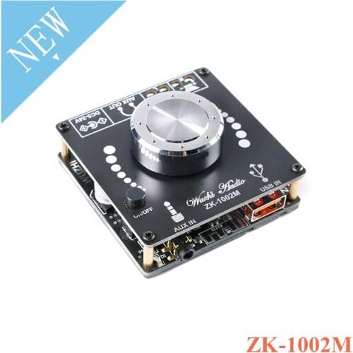 ZK-1002M 100W+100W Bluetooth 5.0 Digital Power Audio Amplifier Board Module 2.0 Stereo 2*100W Amplificador Home Theater AUX USB