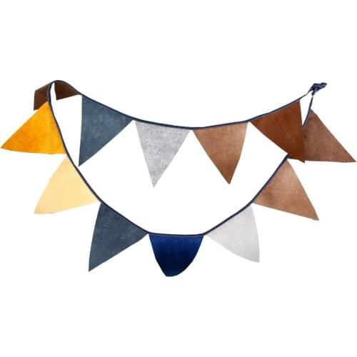 1pcs 2.8M Brown Nonwoven Fabric Wedding Supplies Banners Children Birthday Party Hanging Pennant Home Decoration Flags