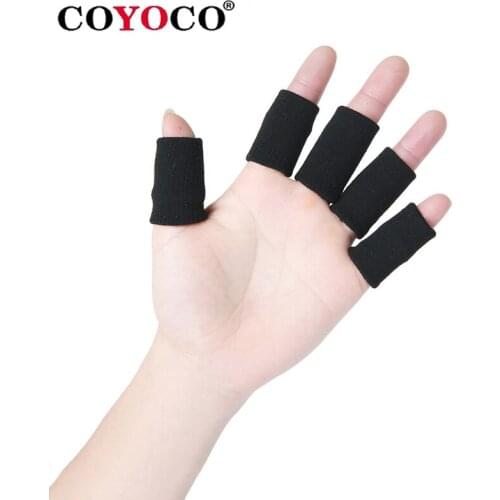 10 Pcs Volleyball Finger Protect Guard COYOCO Brand Elastic Basketball Soccer Finger Sports Protection Tools Black