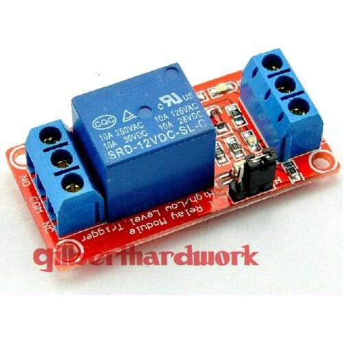 12V 1-Channel Relay Module With Optocoupler High Low Level Triger 250Vac 30Vdc