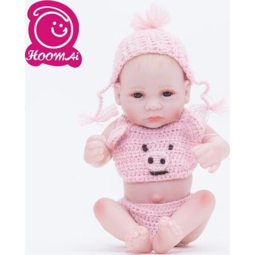 25CM 10Inch Cute Newborn Mini Bebe Reborn Baby Doll Full Silicone Vinyl Lifelike Baby Reborn For Kid Game Toy Kids Birthday Gift