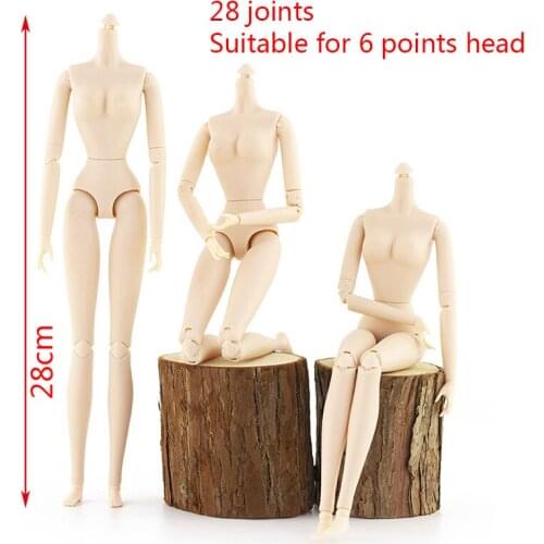 28cm heigh Ball Joints Naked Body for 30cm Doll 28 Joints Moveable Female Body Girl Toys for Children New Arrival