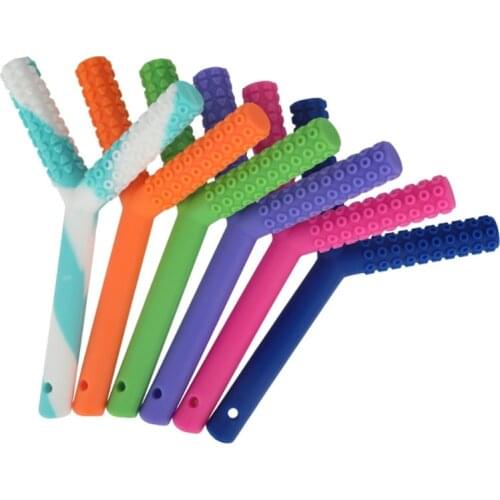 6 Pcs Newborn Hollow Teething Tubes Y Style Baby Silicone Teether Biting Chewing Nursing Stick Soother Molar Toy Gift