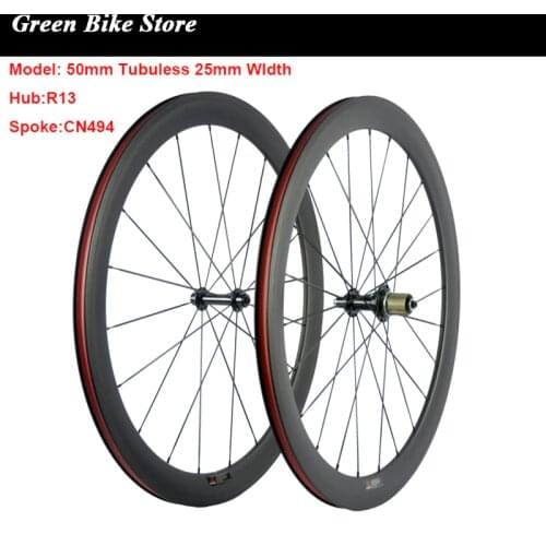 700C Full Carbon Fiber China 50mm Carbon Wheels Tubuless 23mm Width U shape Road Bike Carbon Wheelset