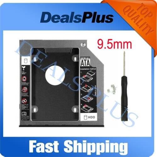 9.5mm 2nd SATA Hard Drive HDD SSD Enclosure Caddy for Dell Inspiron 17R 5721 5737 15R 5537 5521 SU-208CB DV-8A5HH