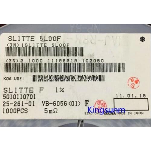 Free shipping 10pcs 2512 1W SL1TTE5L00F 5MR 0.005R 1% KOA low resistance patch resistor 5 milli