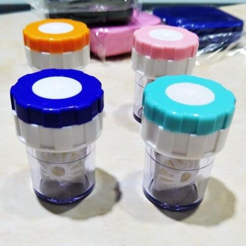 Contact Lens Cleaner Case Box Manual Rotation Type Plastic Container Storage Holder For Travel NYZ Shop