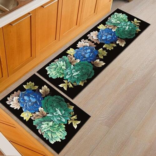 Flower Anti-slip Kitchen Mat Modern Bath Carpet Entrance Doormat Tapete Absorbent Rugs for Bedroom Prayer Pad Rug