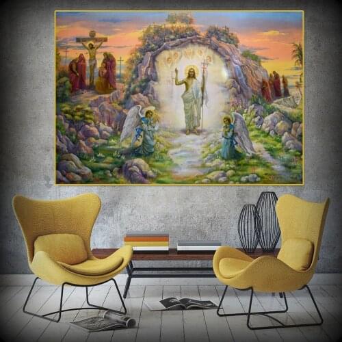 Church decoration canvas paintings of the resurrection of Jesus and Christian room decoration paintings