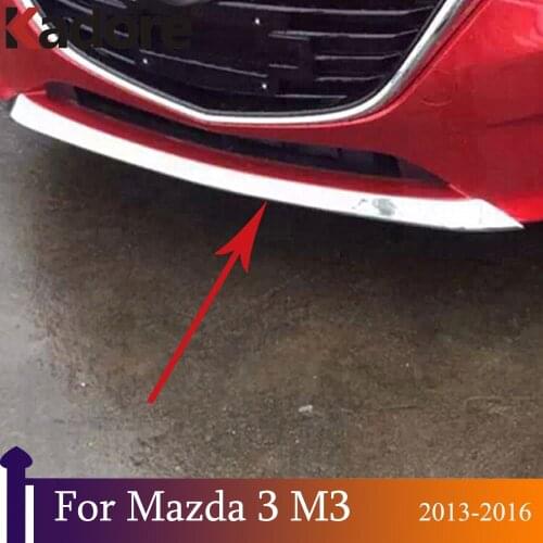 For Mazda 3 M3 2013 2014 2015 2016 ABS Chrome Car Exterior Front Lip Bumper Cover Strip Trim Styling Sticker Accessories