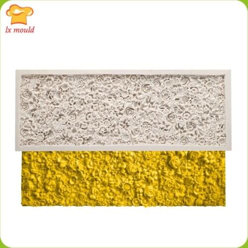 LXYY MOULD New Flower Fondant Cake Decoration Edge Silicone Mold Large Edge Chocolate Clay Soap Candle Piece Tool