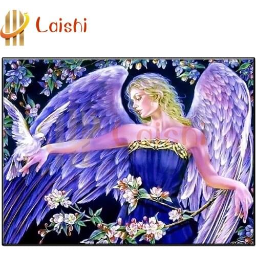 Photo custom Beauty angel, dove diamond mosaic diamond rhinestone embroidery painting full drill square round cross stitch decor