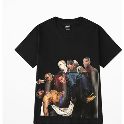 Hip Hop Bandit Gang T Shirt Men Kanye West Coast 2PAC Cartoon Print Funny T Shirts Men Women Street Wear Custom Tee Shirt Homme