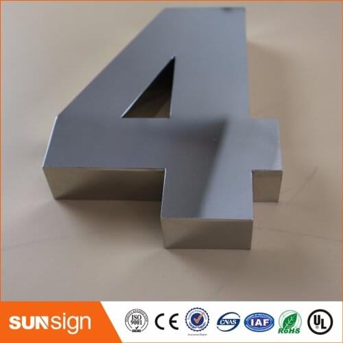 H 15cm 0-9 Modern 3D House Numbers 3D mirror polished stainless steel house numbers sign