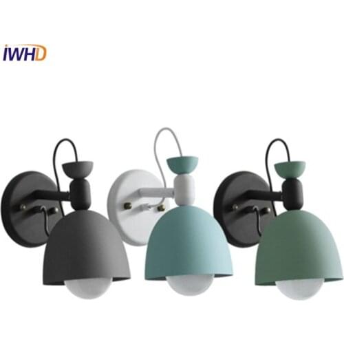 IWHD Nordic Loft Style Modern Wall Sconce Adjust Iron LED Wall Light Fixtures For Study Bedside Wall Lamp Home Lighting