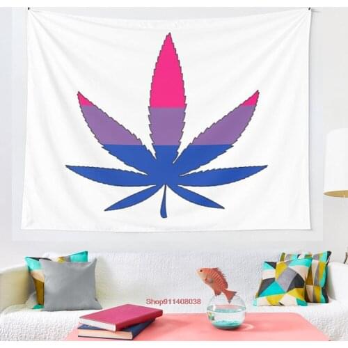 Weed Bisexual Pride Flag tapestry Hippie Tapestry Wall Hanging for Living Room Bedroom Dorm Room Home Decor Tapiz