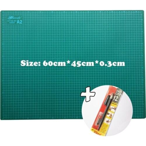 PVC Cutting Mat a2 Gaodi 60*45cm & Graver Utility Knife With 12Pcs Spare Blade Durable Self Healing Handmade Quilting Patchwork