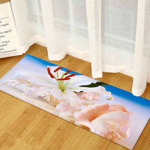 Kitchen Floor Mat Non-slip Carpets Table Floor Mats Absorbent Bathroom Hallway Rugs Soft Bedroom 3D Printed Beach Scenic Carpet