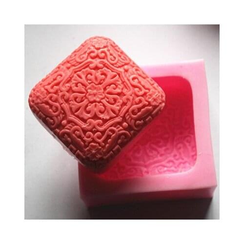 Square Cavity Flower lace pattern Silicone soap mold handmade Chocolate Fondant cake mould Baking mold DIY Decoration tools