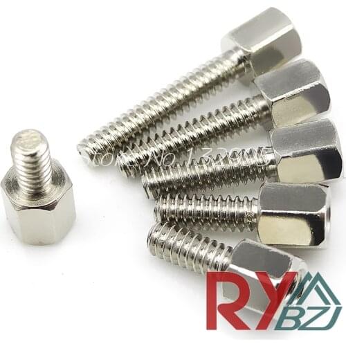 Brass Standoff Spacer Nickel plated 4#-40*5+L Length(L)=5~16mm High Quality VGA Connector Screw