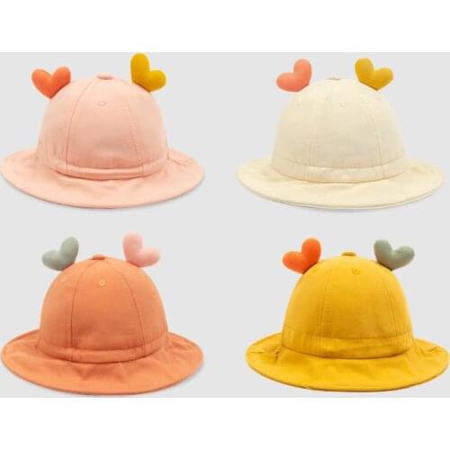 LDSLYJR Cartoons love modeling cotton Bucket Hat Fisherman Hat outdoor travel hat Sun Cap Hats for child boy and girl 30