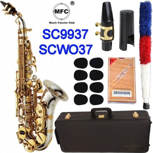 MFC Curved Soprano Saxophone SC-9937 SC-WO37 Nickel Silver Brass Sax Mouthpiece Patches Pads Reeds Bend Neck