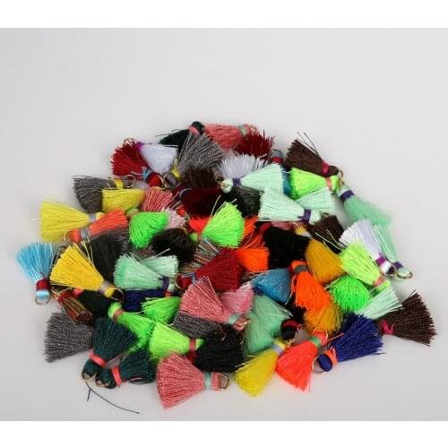 20PCS/pack Small Mini Tassel with Ring Mixed Color Party Bag Dress Decorative Tassels Jewelry Clothing Findings