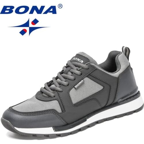 BONA 2021 New Designers Running Shoes Sport Shoes Men Comfortable Jogging Shoes Man Lace Up Soft Athletic Sneakers Mansculino