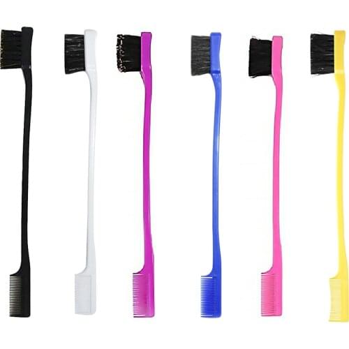 Toothbrush Type Eyebrow Comb Double-Head Makeup Brush 2 in 1 Beauty Double-sided Edge Control Hair Comb Soft Eyebrow Brush Combs