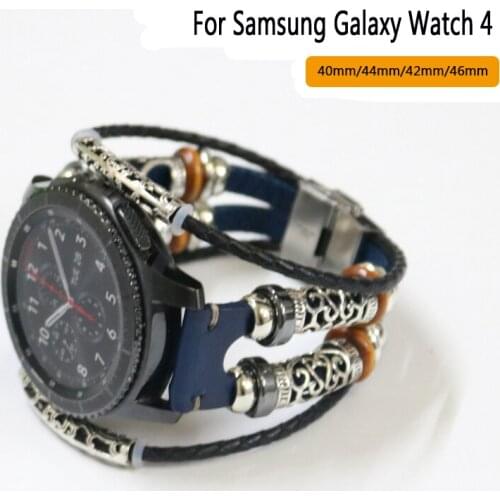 High Quality PU Leather Strap for Samsung Galaxy Watch 4 40mm 44mm Watch4 Classic 42MM 46mm Bracelet