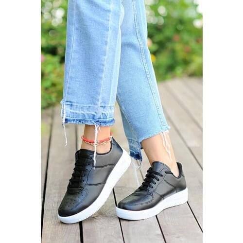 A1603-20Siyah Pink Potin Women Black Shoes A1603-20