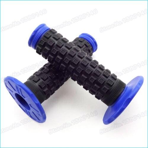 7/8" Handle Bar Blue Soft Throttle Hand Grips For MX Motocross Dirt Pit Pocket Bike XR Go Kart Motorcycle