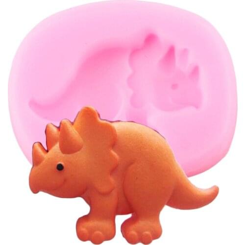 Cartoon Dinosaur Silicone Molds Fondant Cake Decorating Tools DIY Party Chocolate Cupcake Topper Mould Candy Polymer Clay Moulds