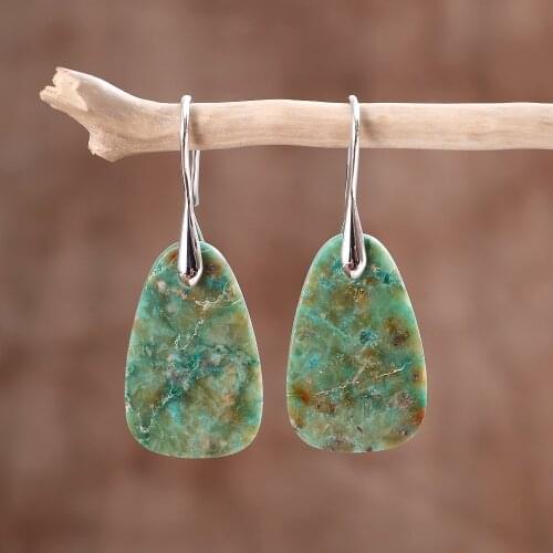 Australia Natural Stones Hook Amazonite Earrings
