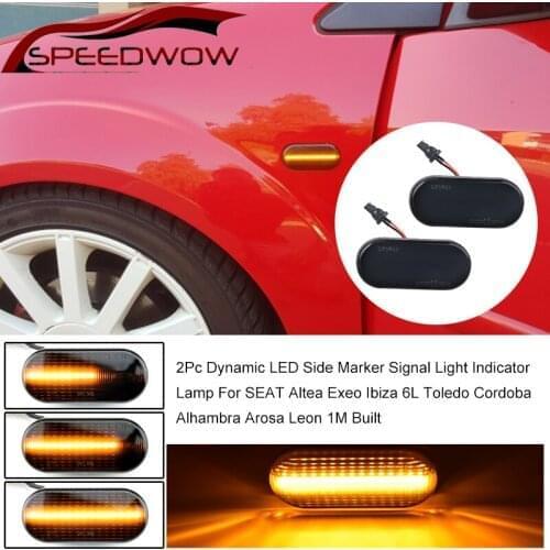 SPEEDWOW Dynamic LED Side Marker Signal Light Indicator Lamp For SEAT Ibiza 6L Leon 1M Altea Alhambra Exeo Toledo Cordoba Arosa
